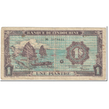 Banknot, FRANCUSKIE INDOCHINY, 1 Piastre, 1942-1945, Undated (1942-45), KM:59a