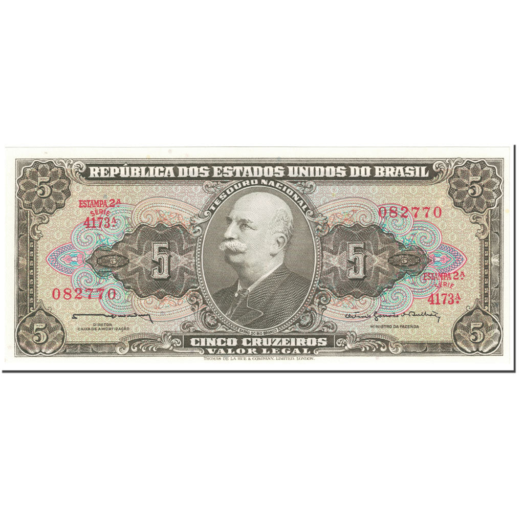 Billet, Brésil, 5 Cruzeiros, 1964, Undated (1964), KM:176c, NEUF