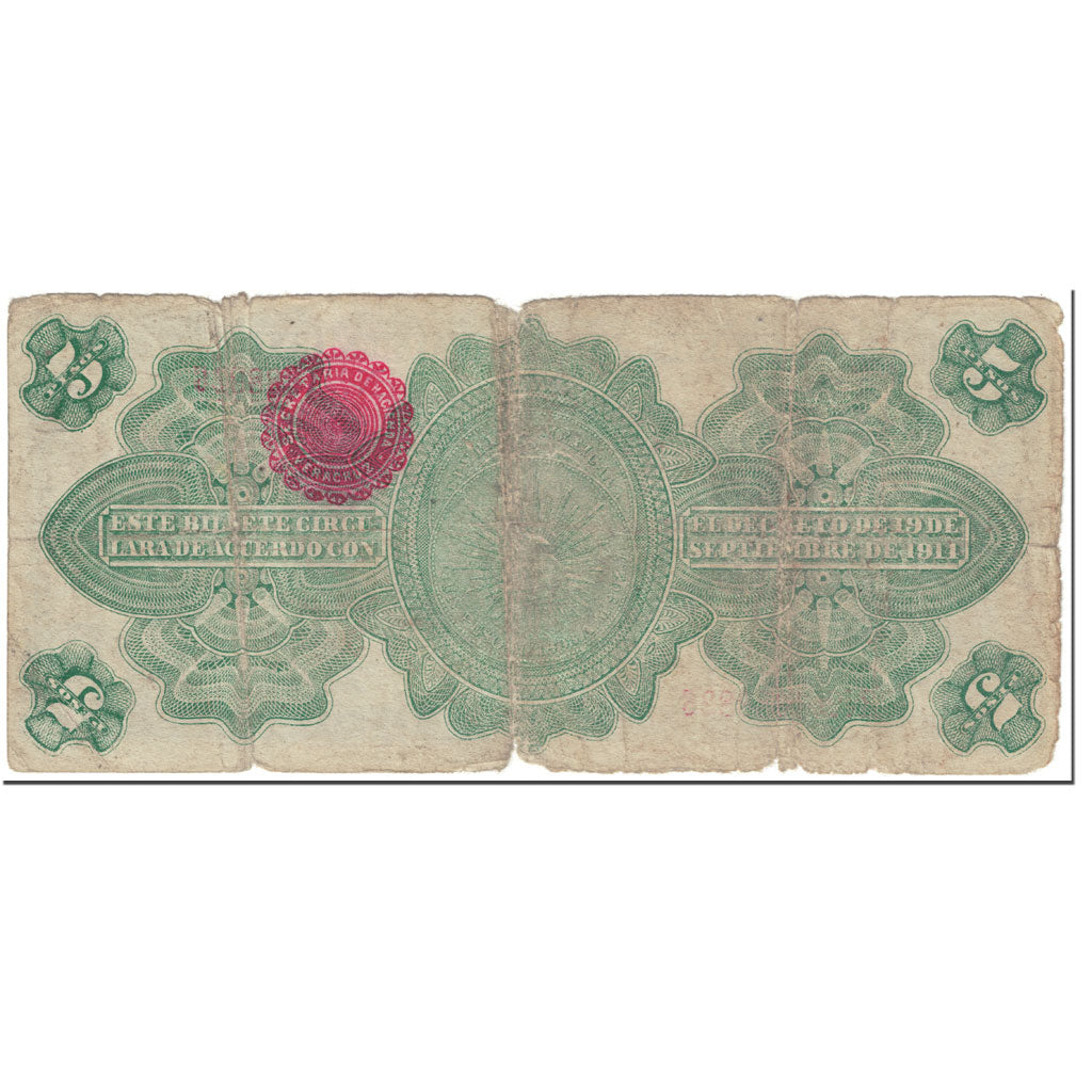 Banconote, Messico - Rivoluzionario, 5 Pesos, 1914, 1914-12-01, KM:S1104a, D