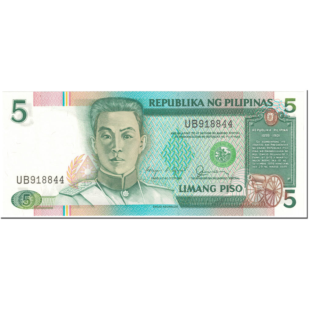 Geldschein, Philippinen, 5 Piso, 1985-1994, Undated (1985-1994), KM:168d, UNZ