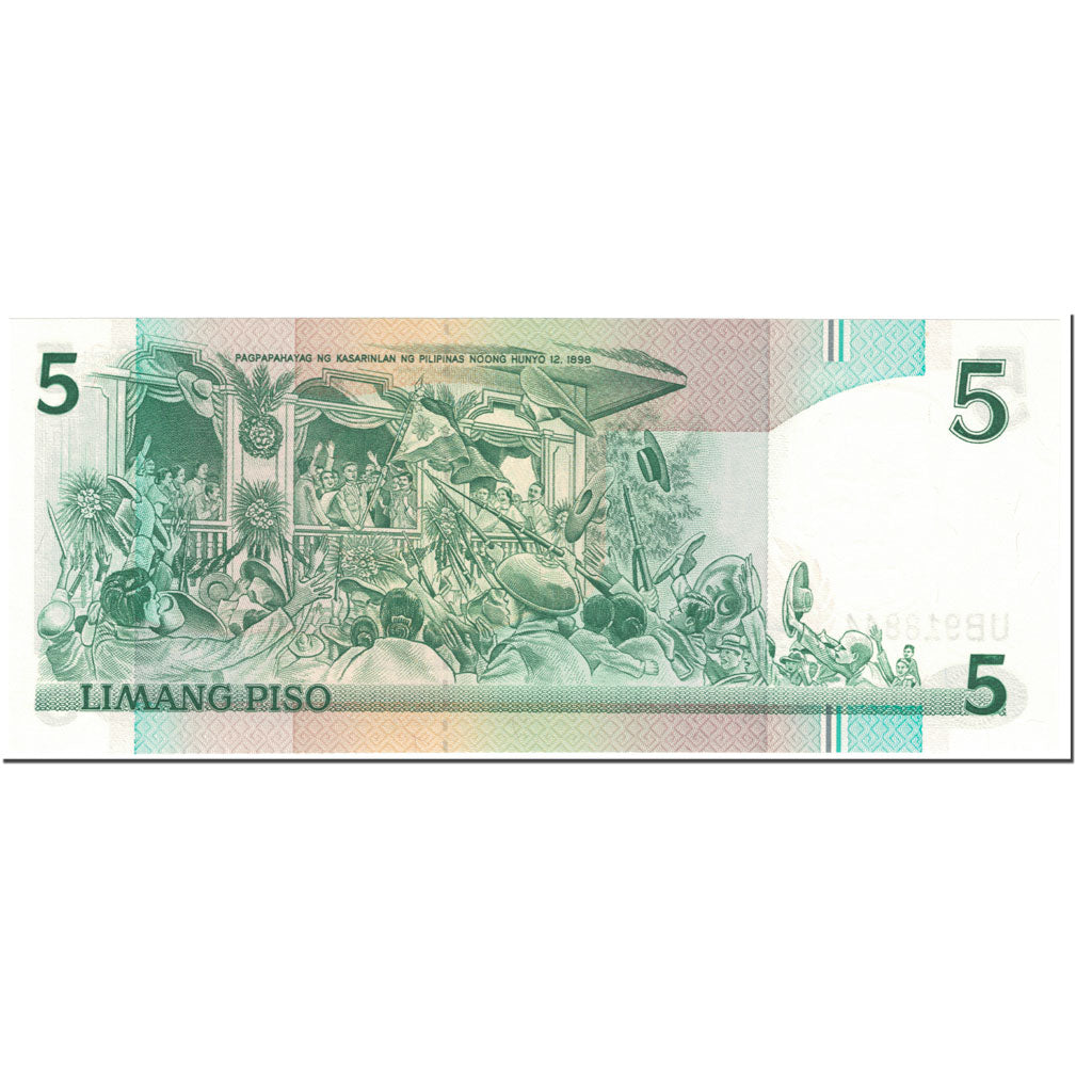 Geldschein, Philippinen, 5 Piso, 1985-1994, Undated (1985-1994), KM:168d, UNZ