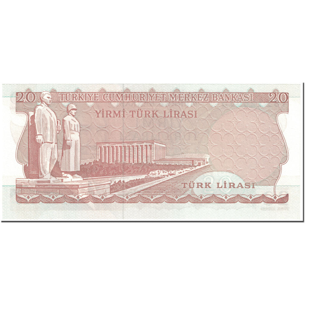Banknote, Turkey, 20 Lira, 1983-1987, Undated 1983-87 (Old Date 14-10-1970)