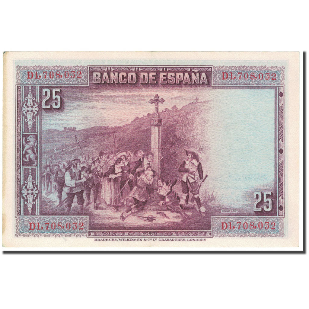 Banconote, Spagna, 25 Pesetas, 1928, 1928-08-15, KM:74a, BB