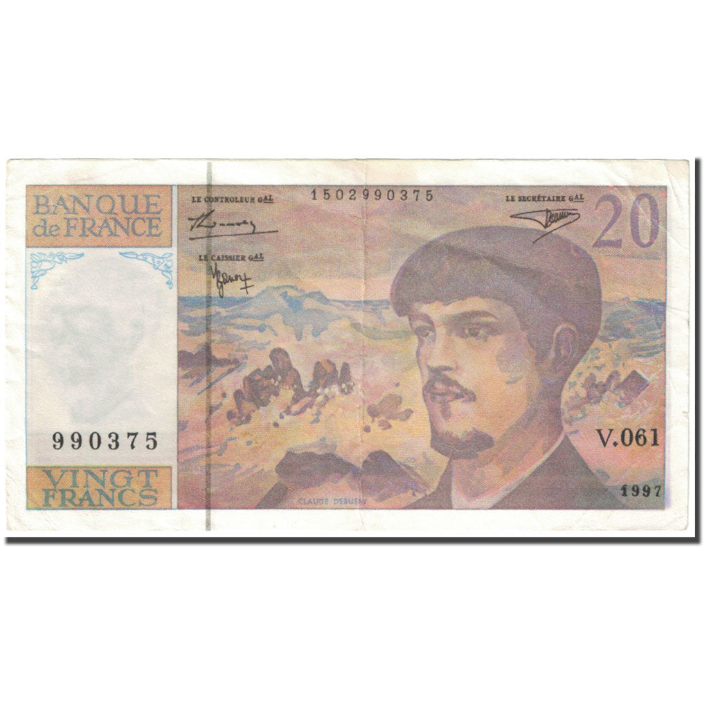 Frankreich, 20 Francs, Debussy, 1997, Undated (1997), FAUX, S, Fayette:66ter.2