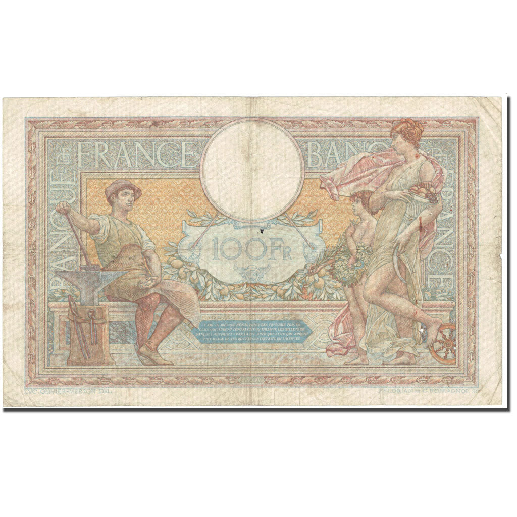 France, 100 Francs, Luc Olivier Merson, 1933, 1933-11-23, VF(20-25)