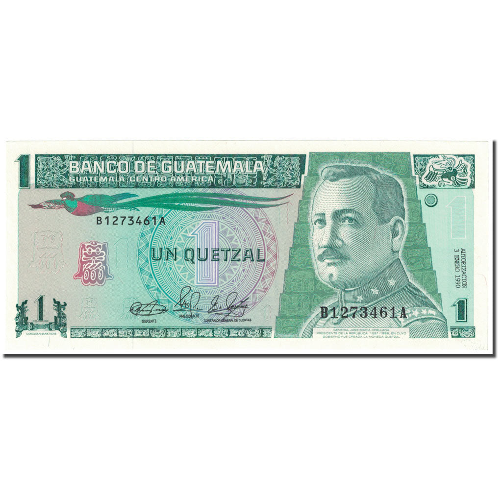 Billete, 1 Quetzal, 1990, Guatemala, 1990-01-03, KM:73a, UNC