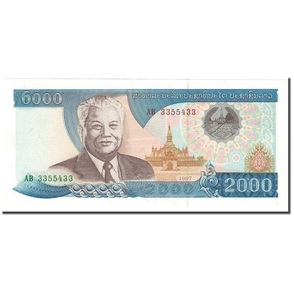 Banconote, Laos, 2000 Kip, 1997, Undated (1997), KM:33a, SPL
