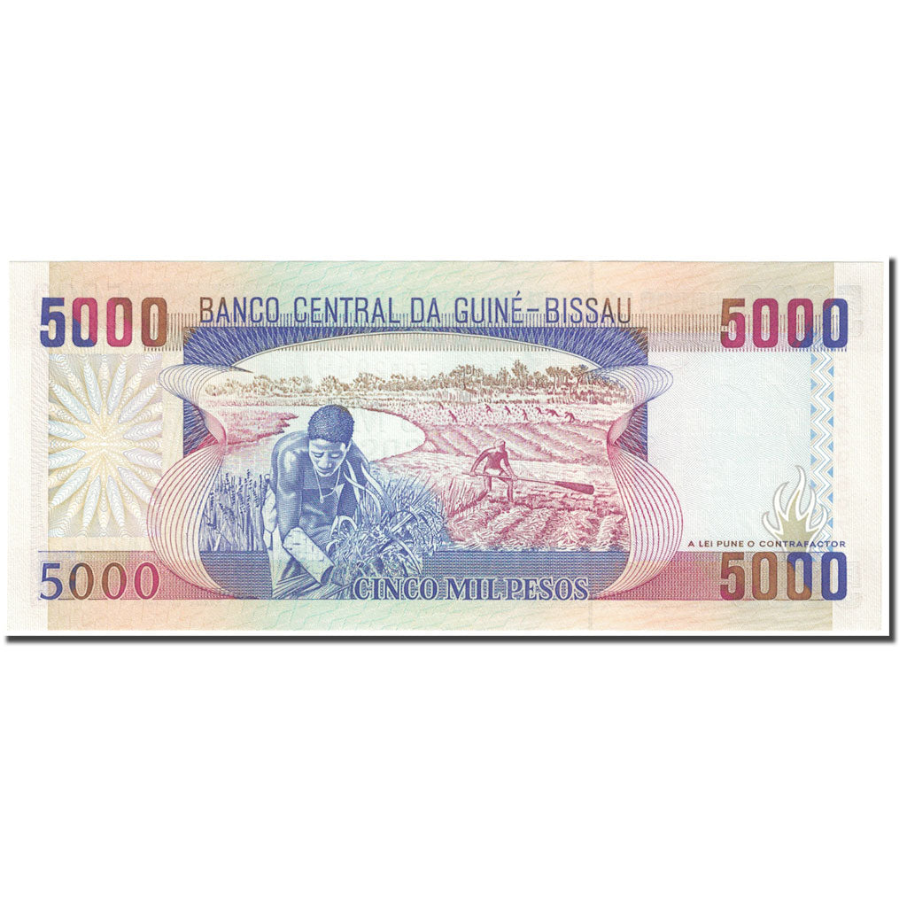 Banknote, Guinea-Bissau, 5000 Pesos, 1993, 1993-03-01, KM:14b, UNC(65-70)