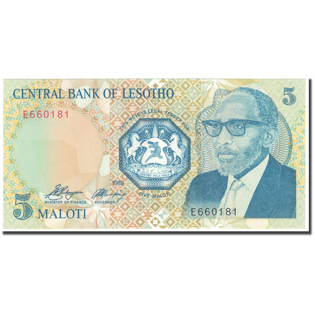 Banknote, Lesotho, 5 Maloti, 1989, Undated (1989), KM:10a, UNC(65-70)