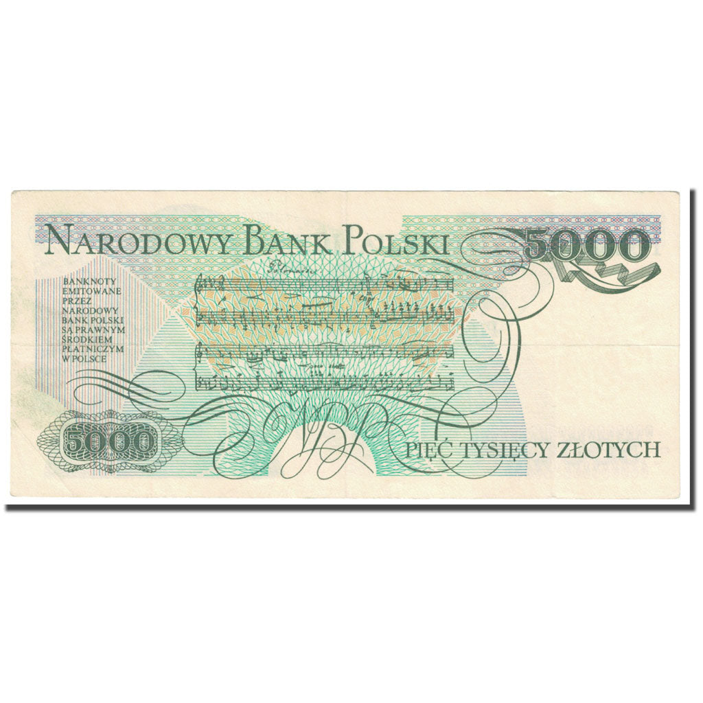 Geldschein, Polen, 5000 Zlotych, 1986, 1986-06-01, KM:150b, SS