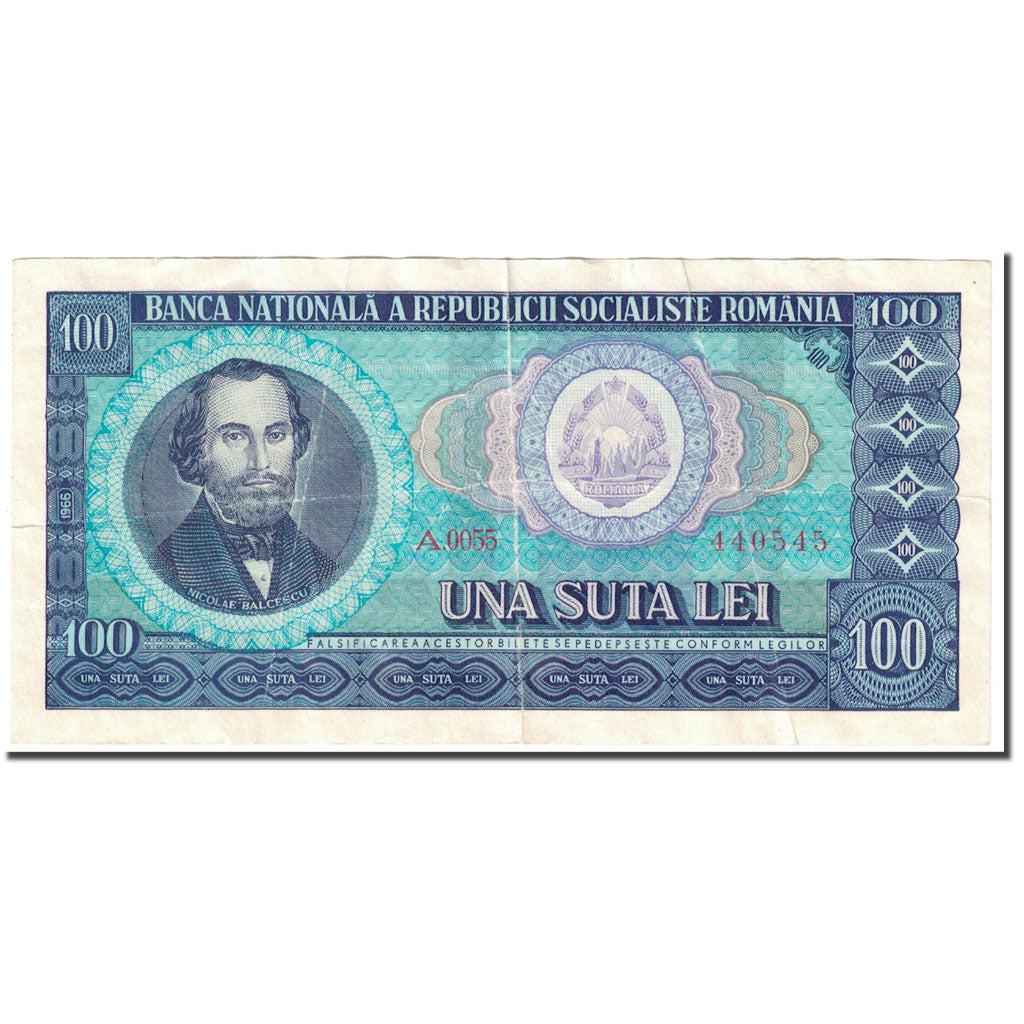 Banknote, Romania, 100 Lei, 1966, Undated (1966), KM:97a, VF(30-35)