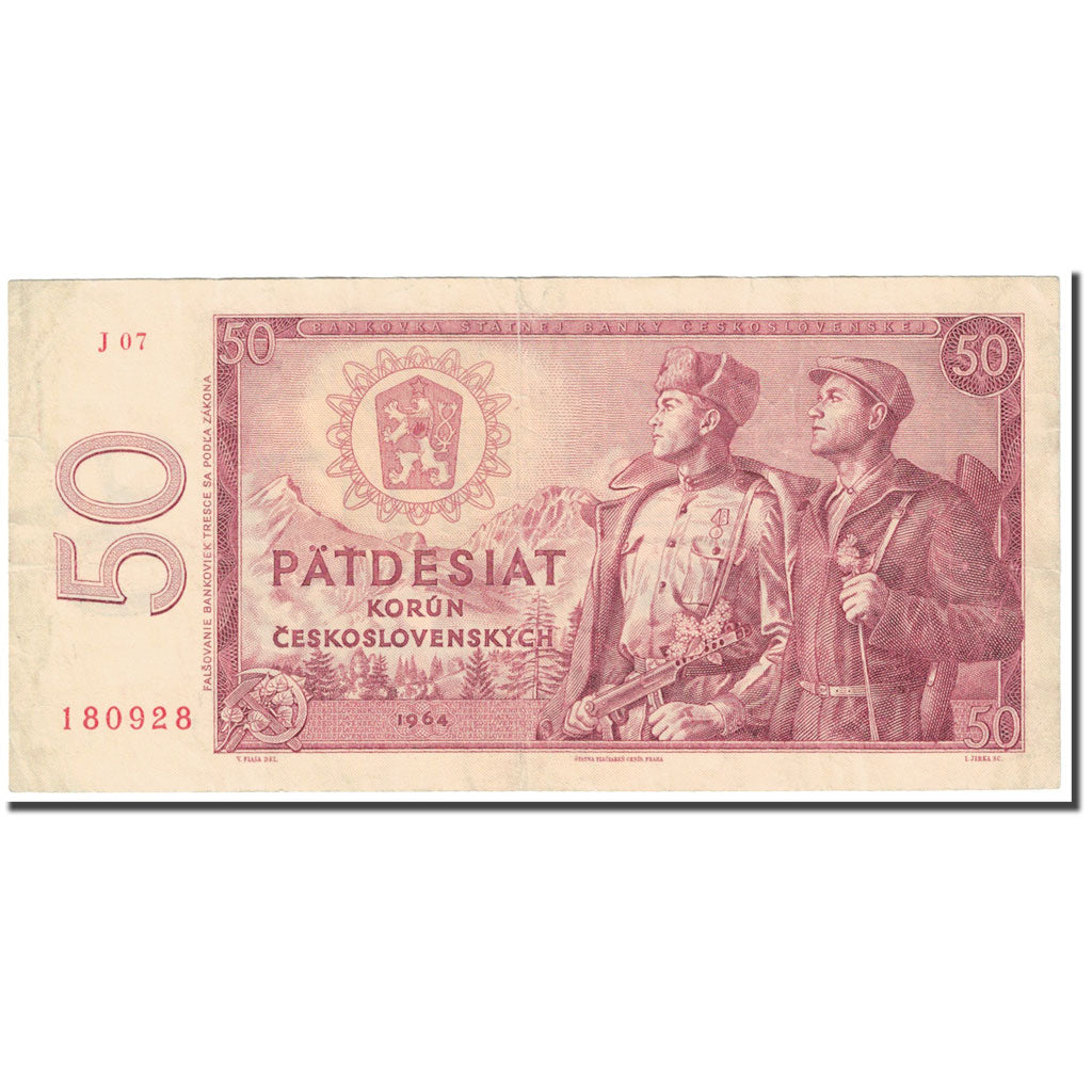 Banknote, Czechoslovakia, 50 Korun, 1964, Undated (1964), KM:90b, VF(30-35)
