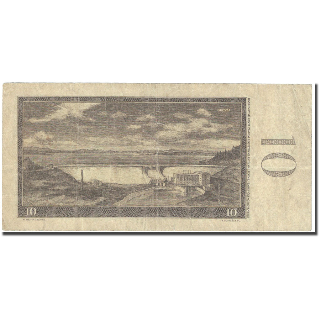 Banknote, Czechoslovakia, 10 Korun, 1960, Undated (1960), KM:88b, VF(20-25)
