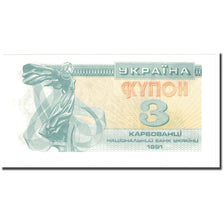 Banknote, Ukraine, 3 Karbovantsi, 1991, Undated (1991), KM:82b, UNC(65-70)
