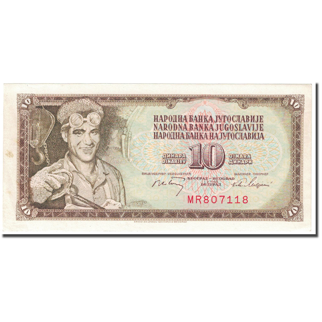 Banknote, Yugoslavia, 10 Dinara, 1968, 1968-05-01, KM:82b, UNC(63)