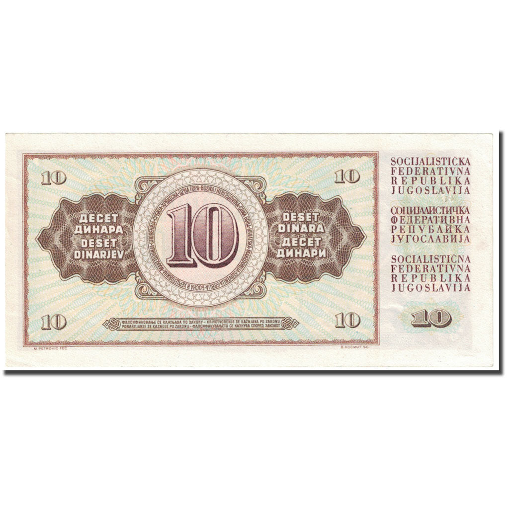 Banknote, Yugoslavia, 10 Dinara, 1968, 1968-05-01, KM:82b, UNC(63)