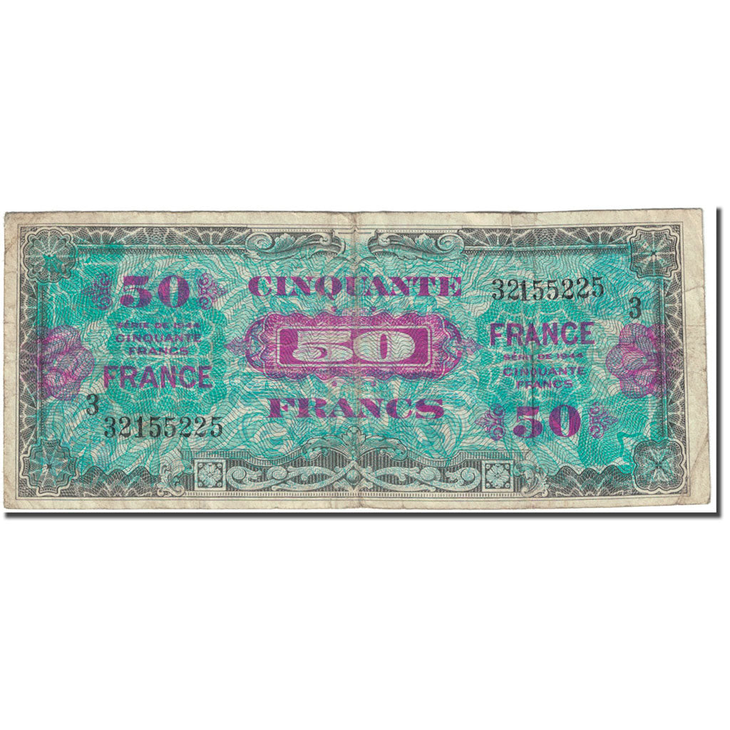 Frankreich, 50 Francs, 1945 Verso France, 1945, SERIE DE 1944, S, KM:122c