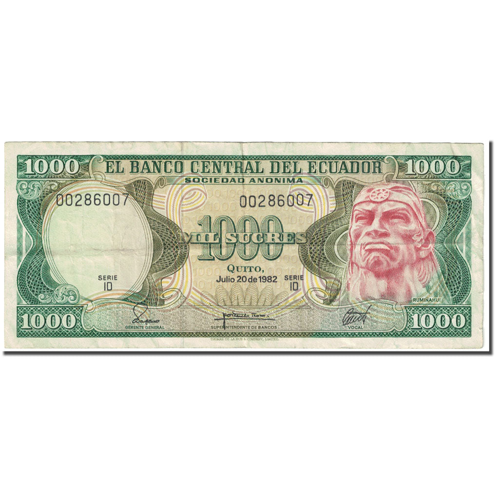 Banknote, Ecuador, 1000 Sucres, 1982, 1982-07-20, KM:120b, EF(40-45)