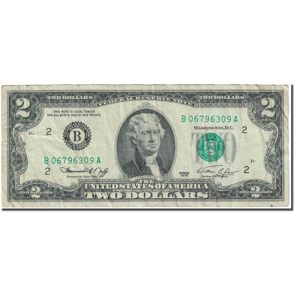 Banknote, United States, Two Dollars, 1976, Undated (1976), KM:1628, VF(20-25)