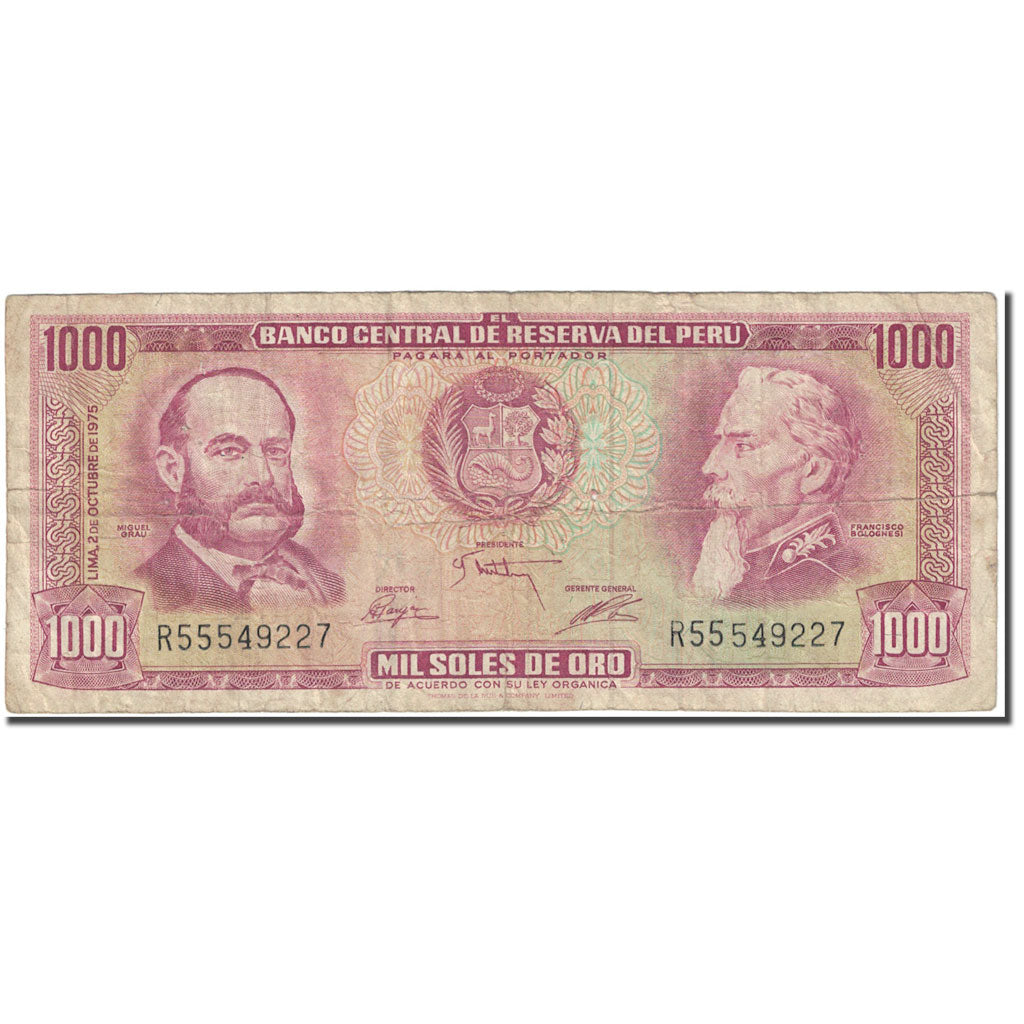 Billete, 1000 Soles De Oro, 1975, Perú, 1975-10-02, KM:111, RC