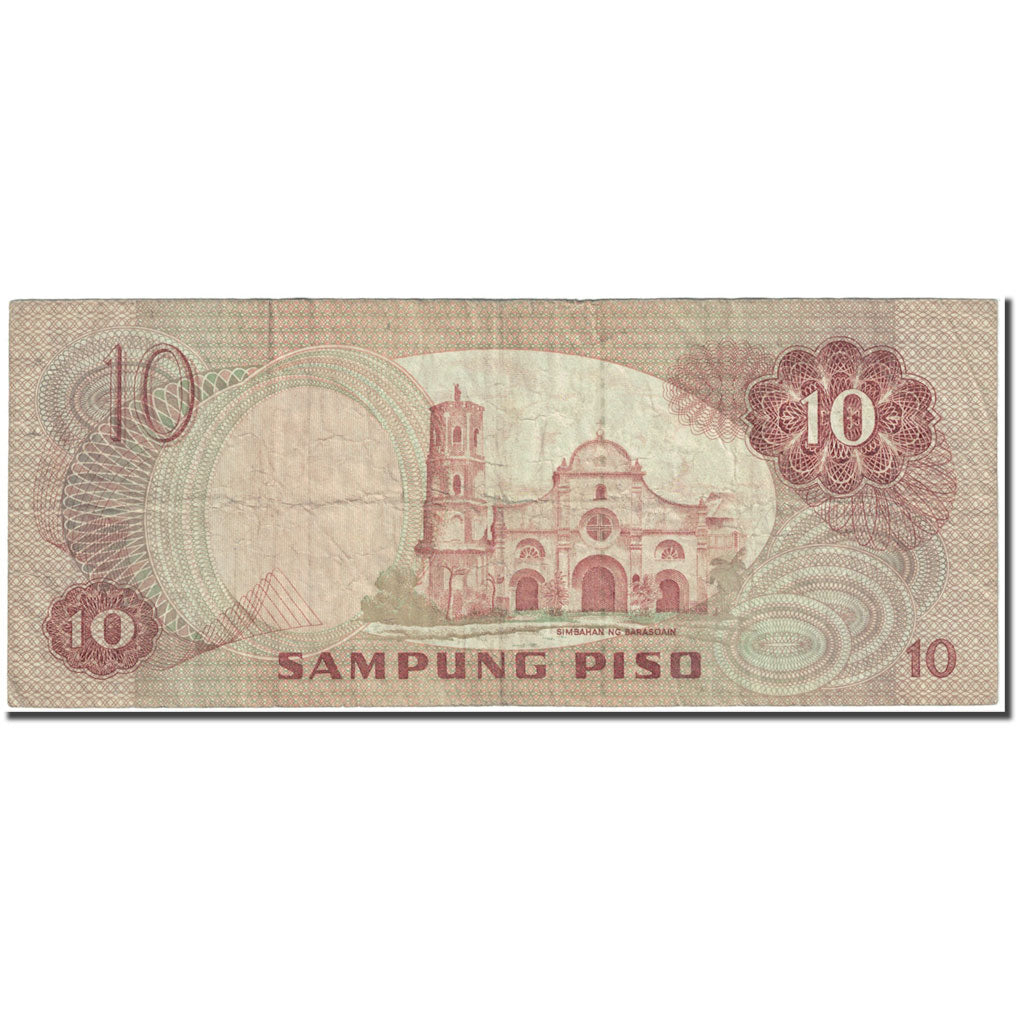Biljet, Fillipijnen, 10 Piso, 1978, Undated (1978), KM:161b, TB