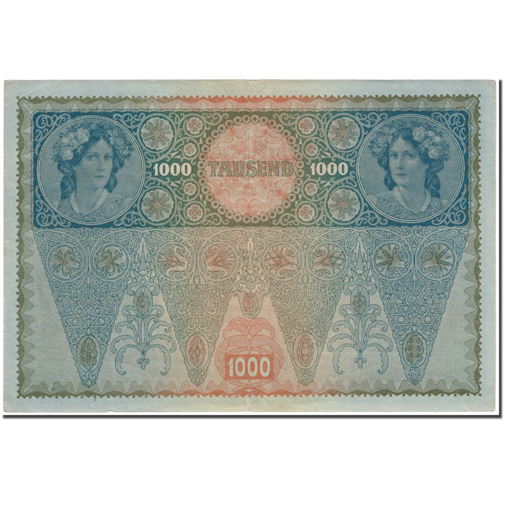 Banconote, Austria, 1000 Kronen, 1919, Old date-2.1.1902 (1919), KM:60, BB