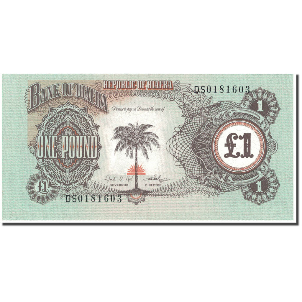 Banknote, Biafra, 1 Pound, 1968-1969, Undated (1968-1969), KM:5a, UNC(65-70)