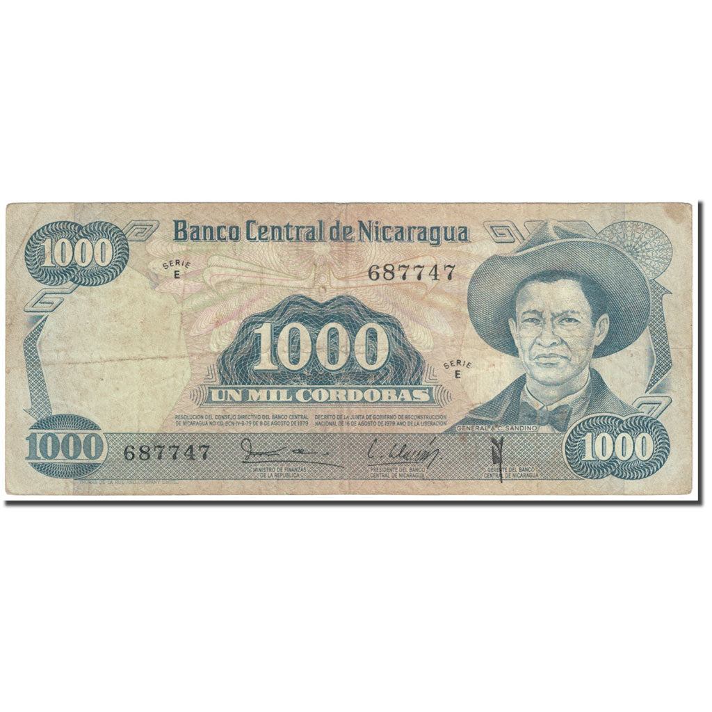 Billete, 1000 Cordobas, 1979, Nicaragua, Undated (1979), KM:139, BC