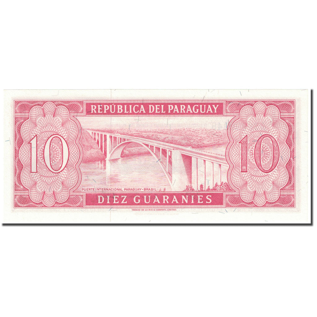 Banknote, Paraguay, 10 Guaranies, 1963, 1963 (Old Date : 25.03.1952), KM:196b