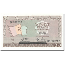 Banknote, Rwanda, 20 Francs, 1976, 1976-01-01, KM:6e, UNC(65-70)