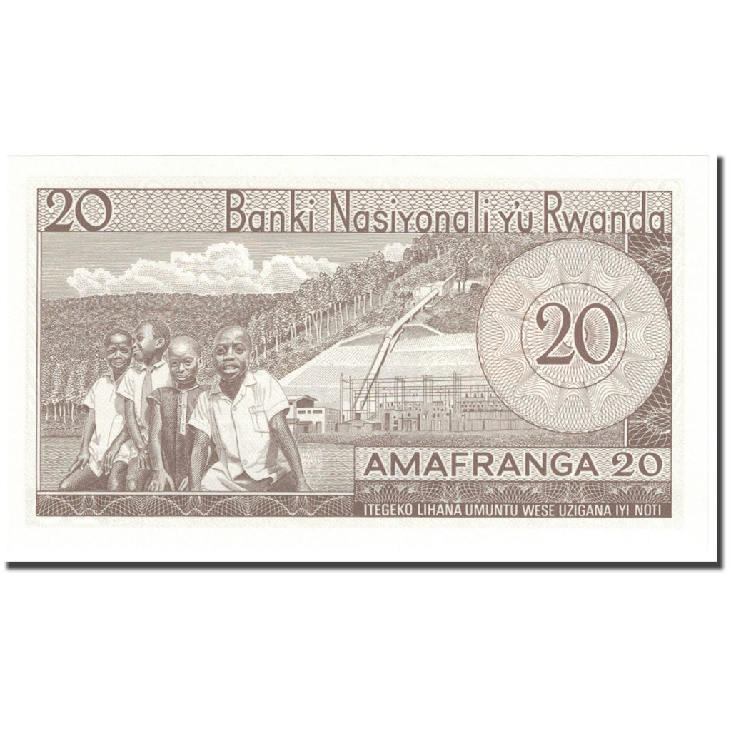 Banknote, Rwanda, 20 Francs, 1976, 1976-01-01, KM:6e, UNC(65-70)