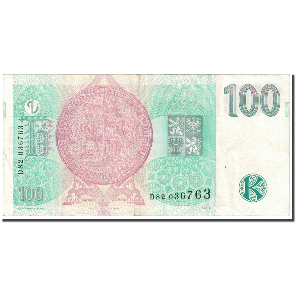 Banknote, Czech Republic, 100 Korun, 1997, Undated (1997), KM:18, EF(40-45)