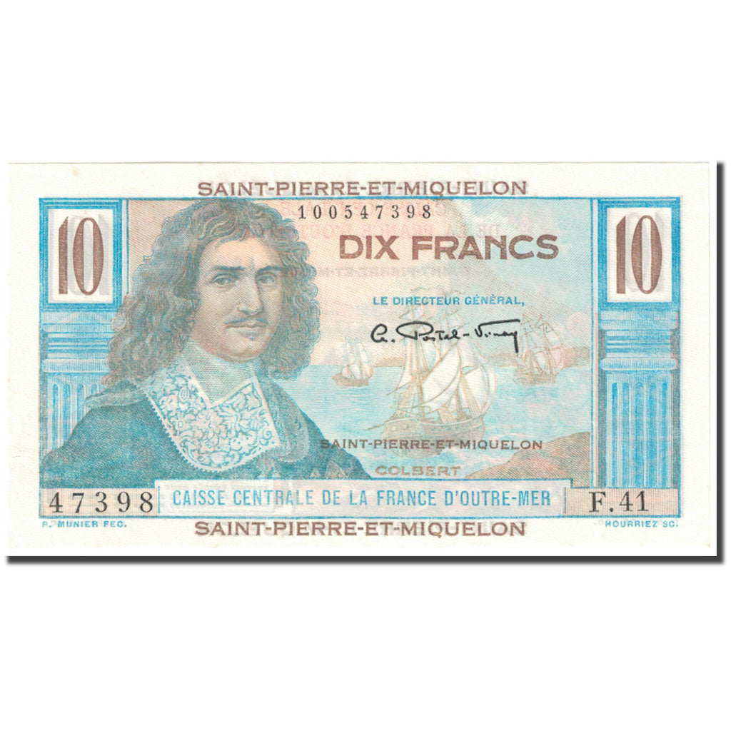 Saint Pierre and Miquelon, 10 Francs, Colbert, 1950-1960, Undated (1950-1960)