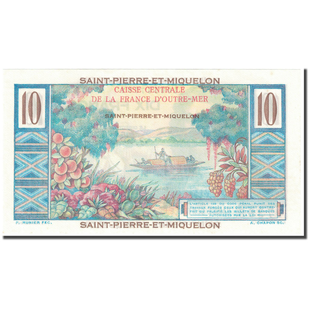 Saint Pierre and Miquelon, 10 Francs, Colbert, 1950-1960, Undated (1950-1960)