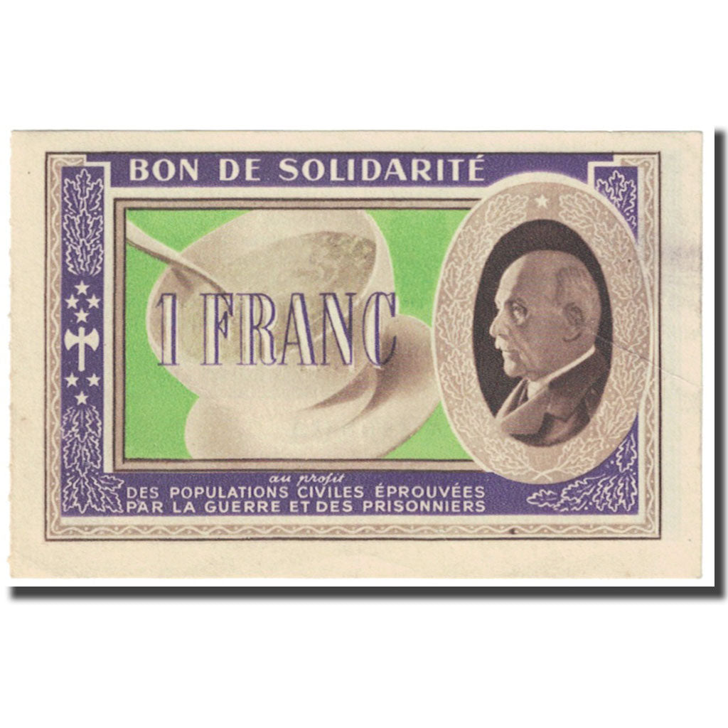 France, Bon de Solidarité, 1 Franc, 1940, EF(40-45)