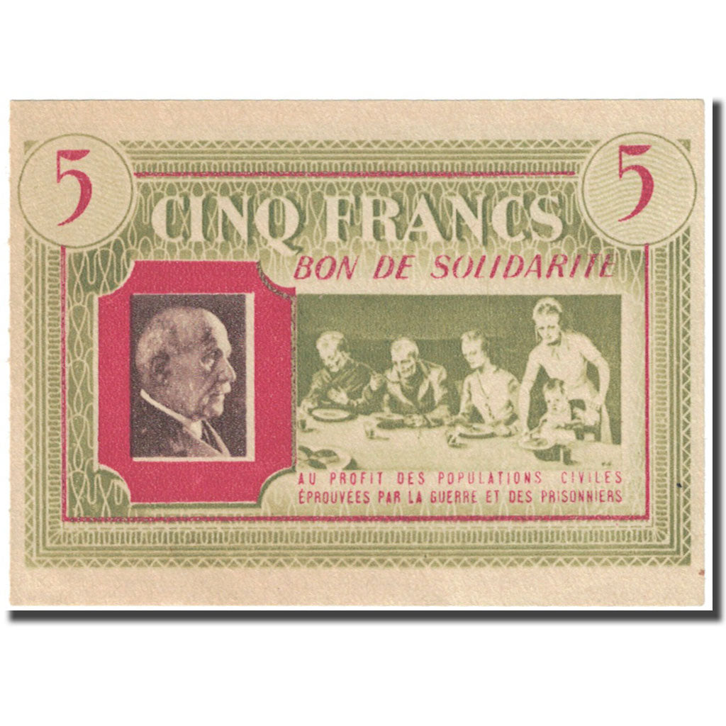 France, Bon de Solidarité, 5 Francs, 1940, UNC(65-70)