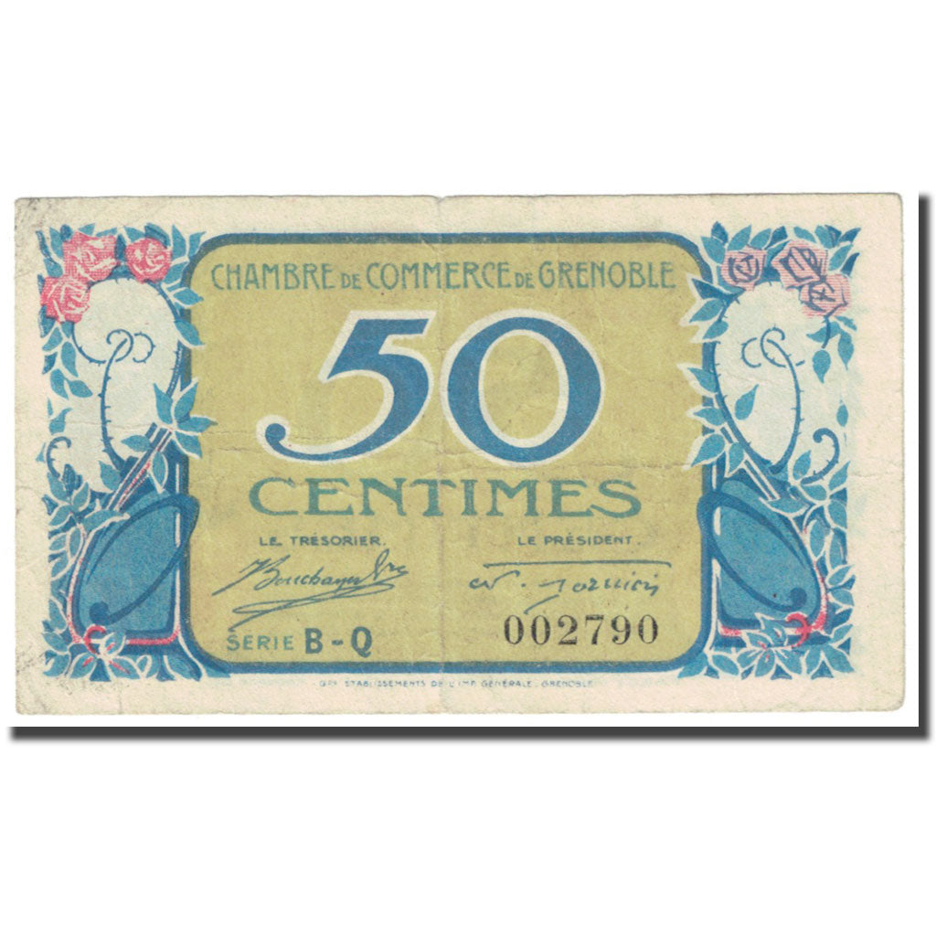 France, Grenoble, 50 Centimes, 1917, VF(20-25), Pirot:63-12