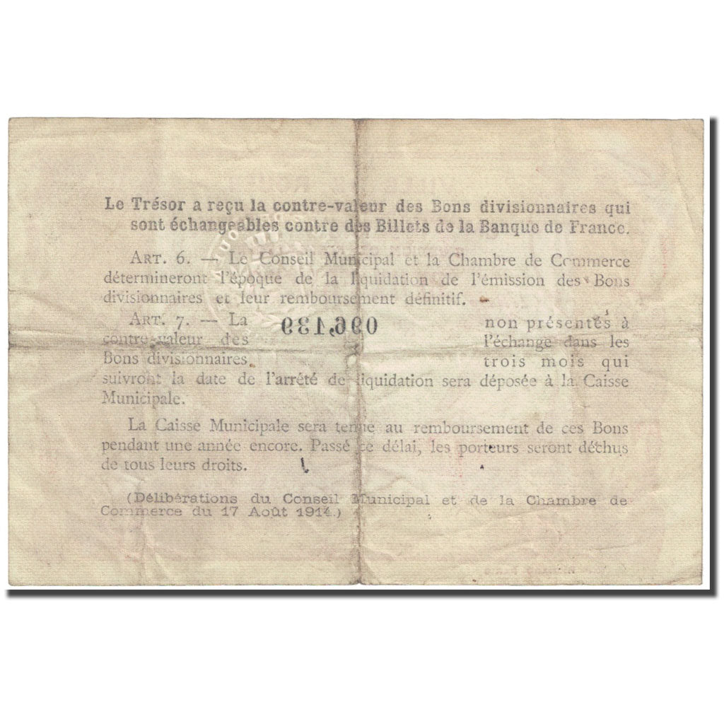 France, Rouen, 2 Francs, 1918, VF(20-25), Pirot:110-41