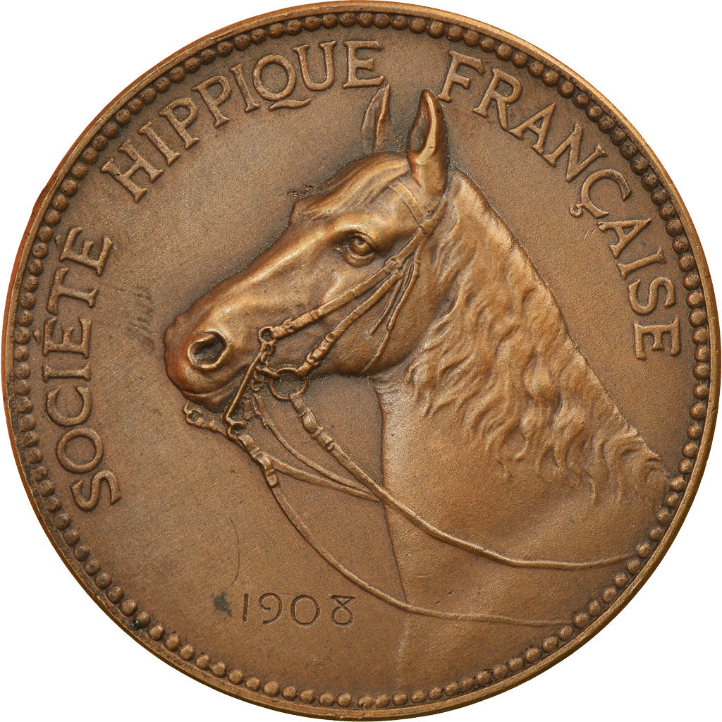 Francia, medalla, Société Hippique française, Equitation, Paris, 1908, EBC
