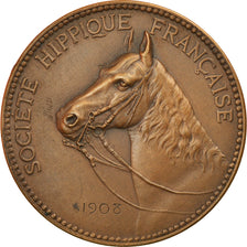 Francia, medalla, Société Hippique française, Equitation, Paris, 1908, EBC
