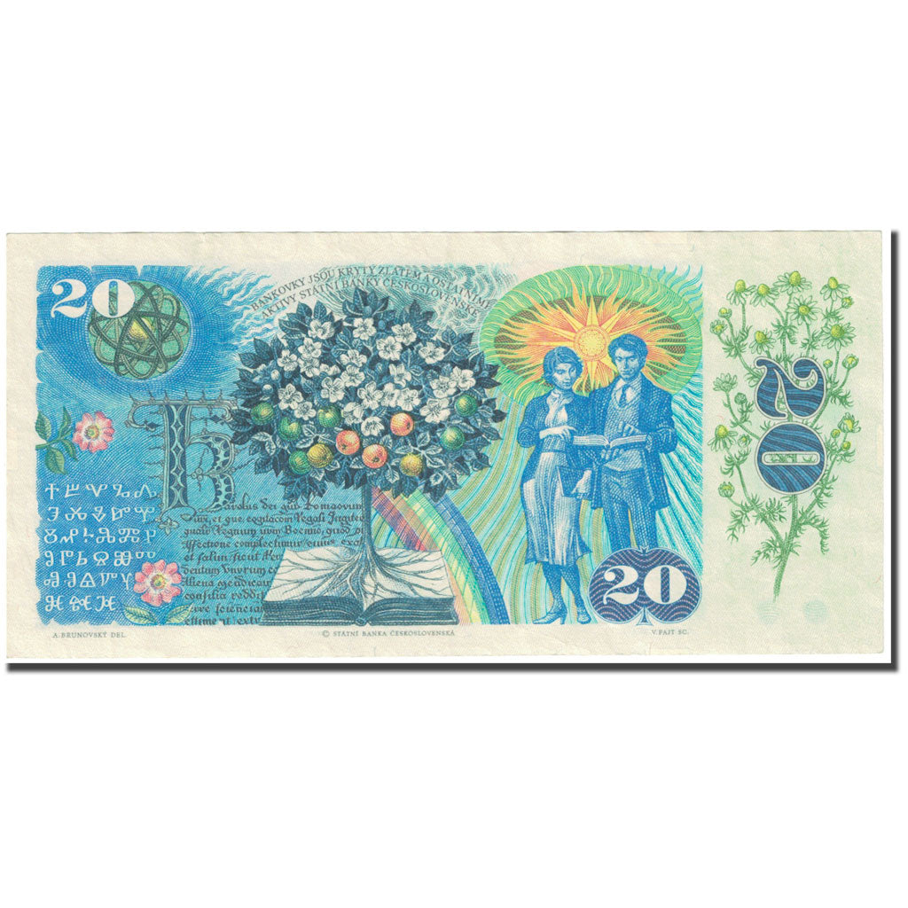 Banknote, Czechoslovakia, 20 Korun, 1988, Undated (1988), KM:95, UNC(63)