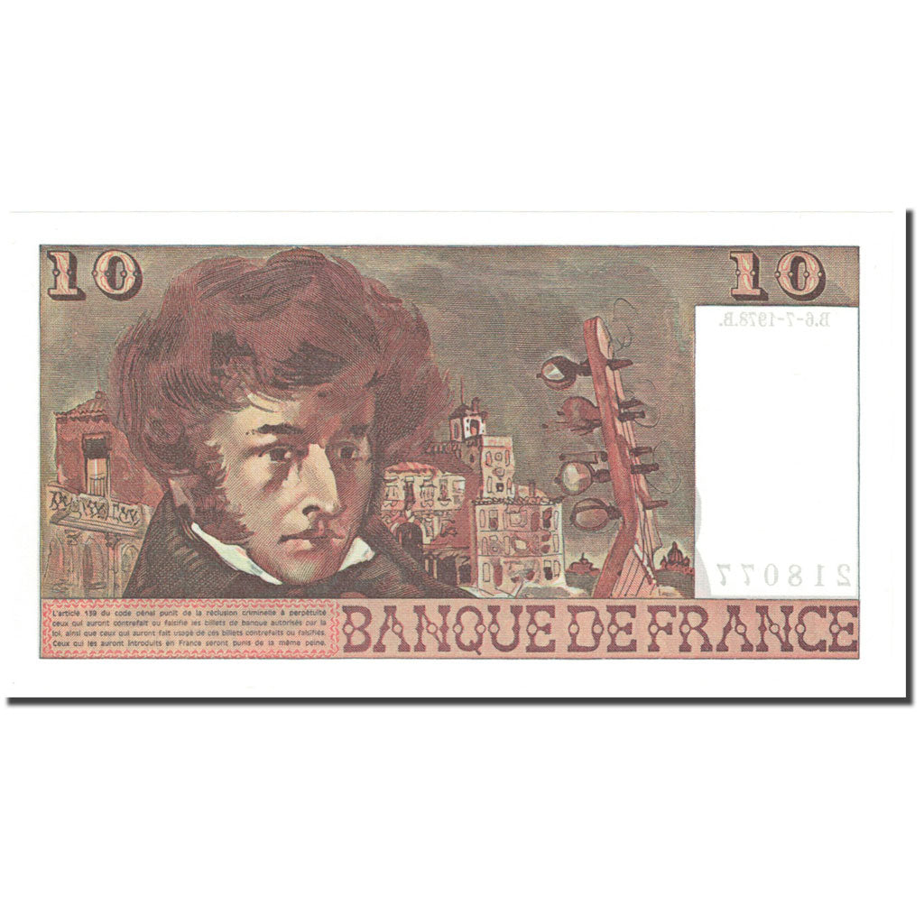 França, 10 Francs, Berlioz, 1978, 1978-07-06, UNC(65-70), Fayette:63.24