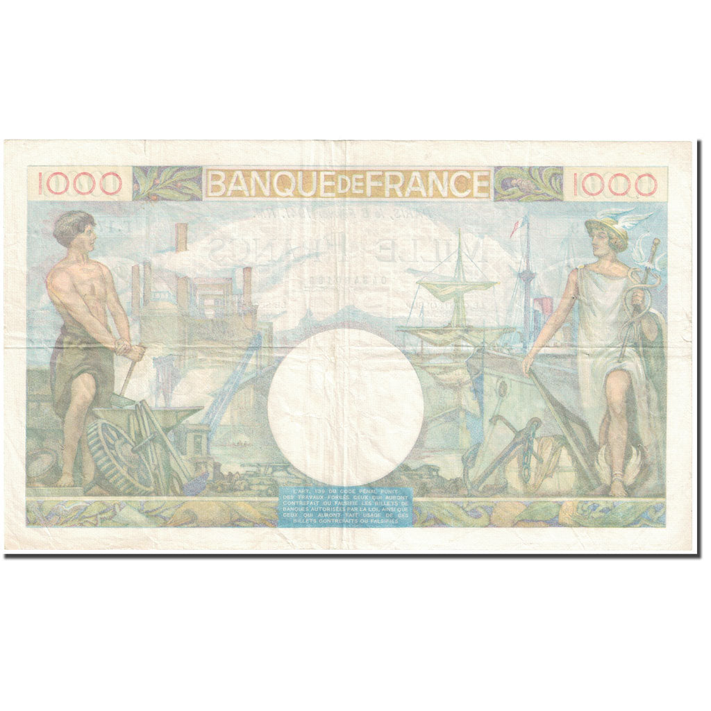 France, 1000 Francs, Commerce et Industrie, 1941, 1941-02-06, VF(30-35)