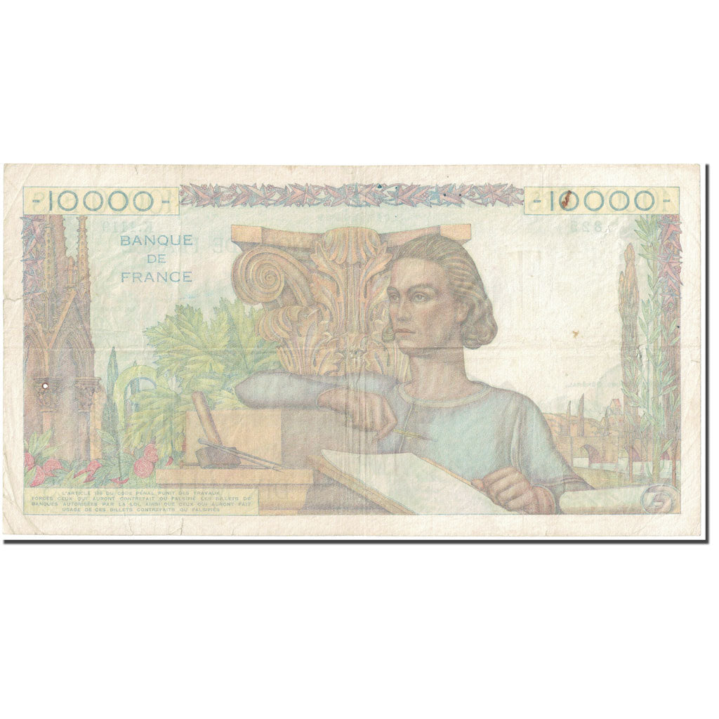 France, 10,000 Francs, Génie Français, 1951, 1951-02-01, VF(20-25)