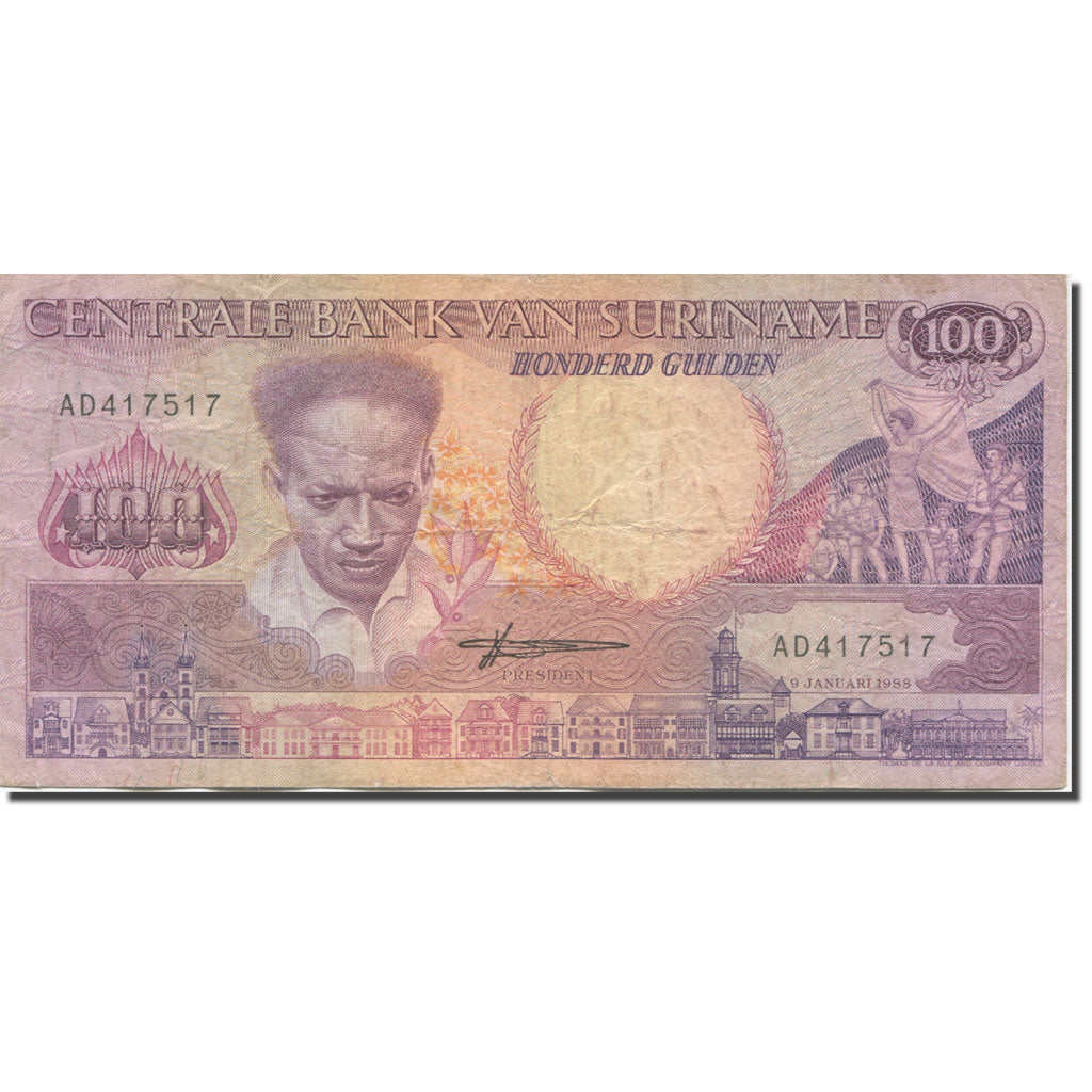 Banconote, Suriname, 100 Gulden, 1988, 1988-01-09, KM:133b, MB