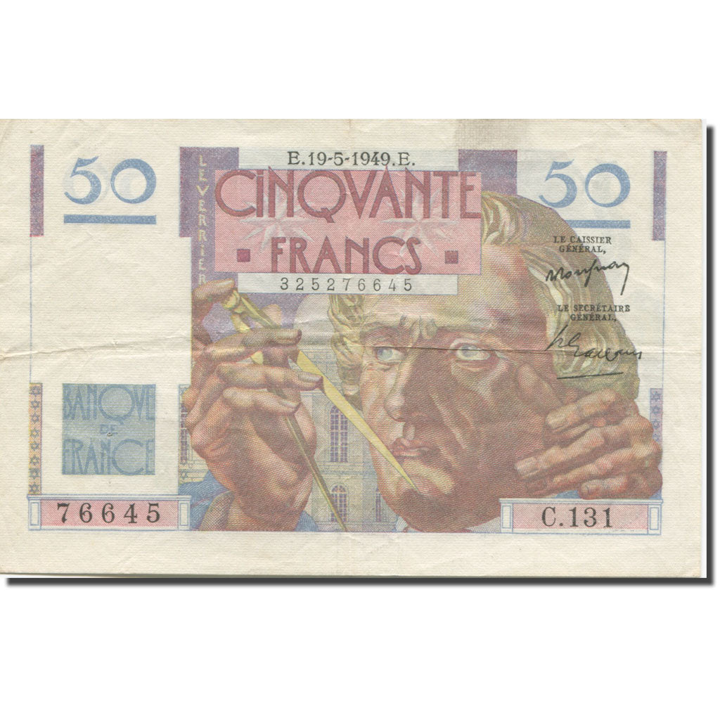 Francia, 50 Francs, Le Verrier, 1949, 1949-05-19, MB, Fayette:20.12, KM:127b