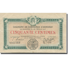 France, Annonay, 50 Centimes, 1917, EF(40-45), Pirot:11-9