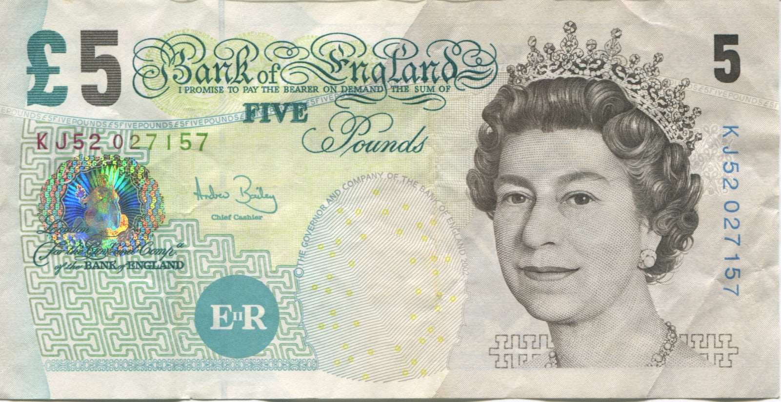 Banknote, Great Britain, 5 Pounds, 2004, Undated (2004), KM:391c, EF(40-45)