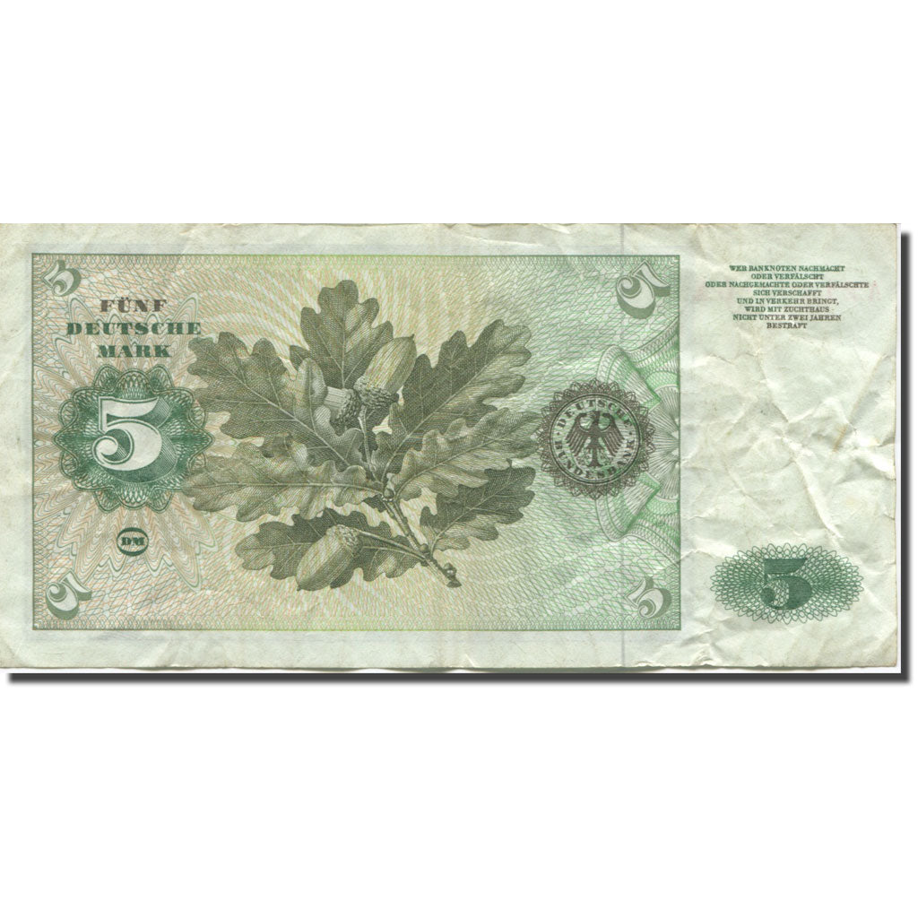 Banknote, GERMANY - FEDERAL REPUBLIC, 5 Deutsche Mark, 1960, 1960-01-02, KM:18a