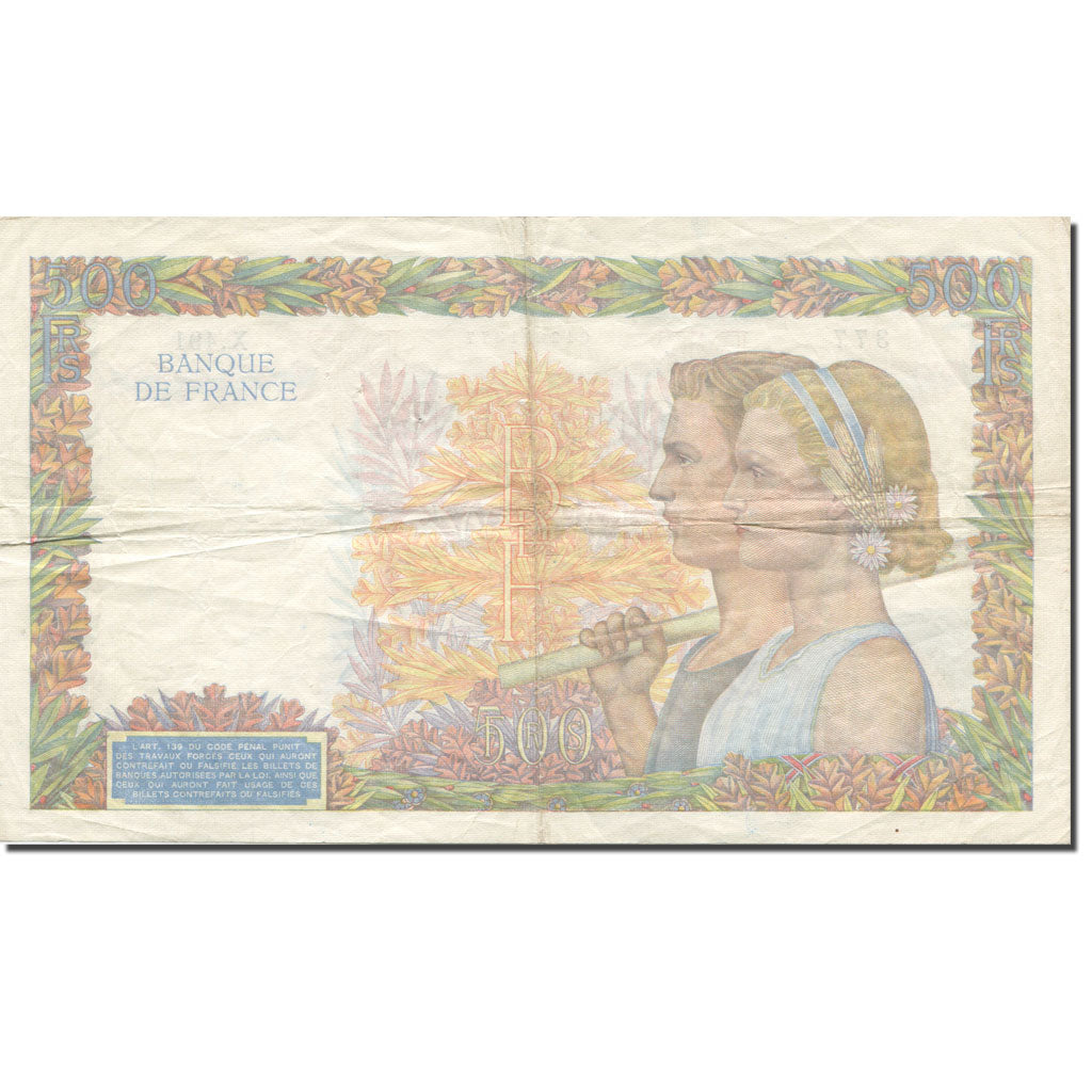 Francia, 500 Francs, La Paix, 1940, 1940-06-20, BC, Fayette:32.3, KM:95a